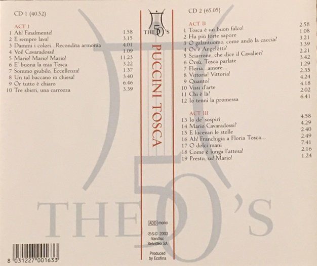 CD: Puccini - Tosca (Renata Tebaldi / Alberto Erede) – Usato da Grüningen venduto da azulamarillo 1