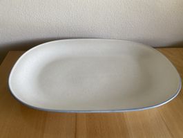 Rössler Platte weiss gesprenkelt mit blau Grösse 32