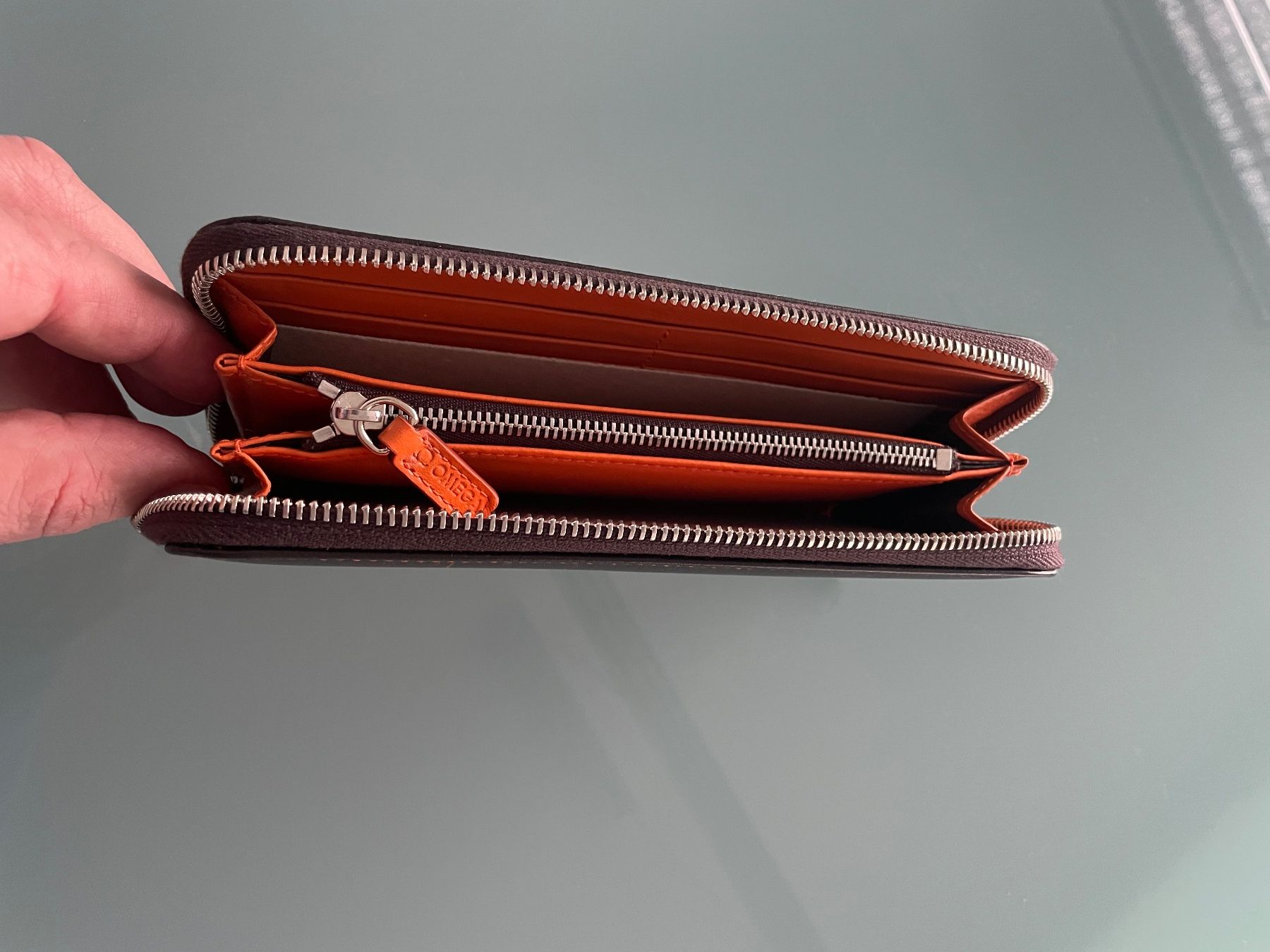 Portamonete: OMEGA Brieftasche, Braun/Orange – Nuovo e nell'imballaggio originale da Zuzwil SG venduto da Skotm 4