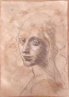 Originale Bleistiftzeichnung – Frauenportrait auf Papier