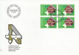 1981 3 FDC Ballenberg Behinderte Albert Anker Viererblock