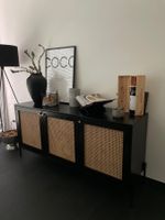 Westwing, Sideboard Vienna mit Wiener Geflecht - schwarz