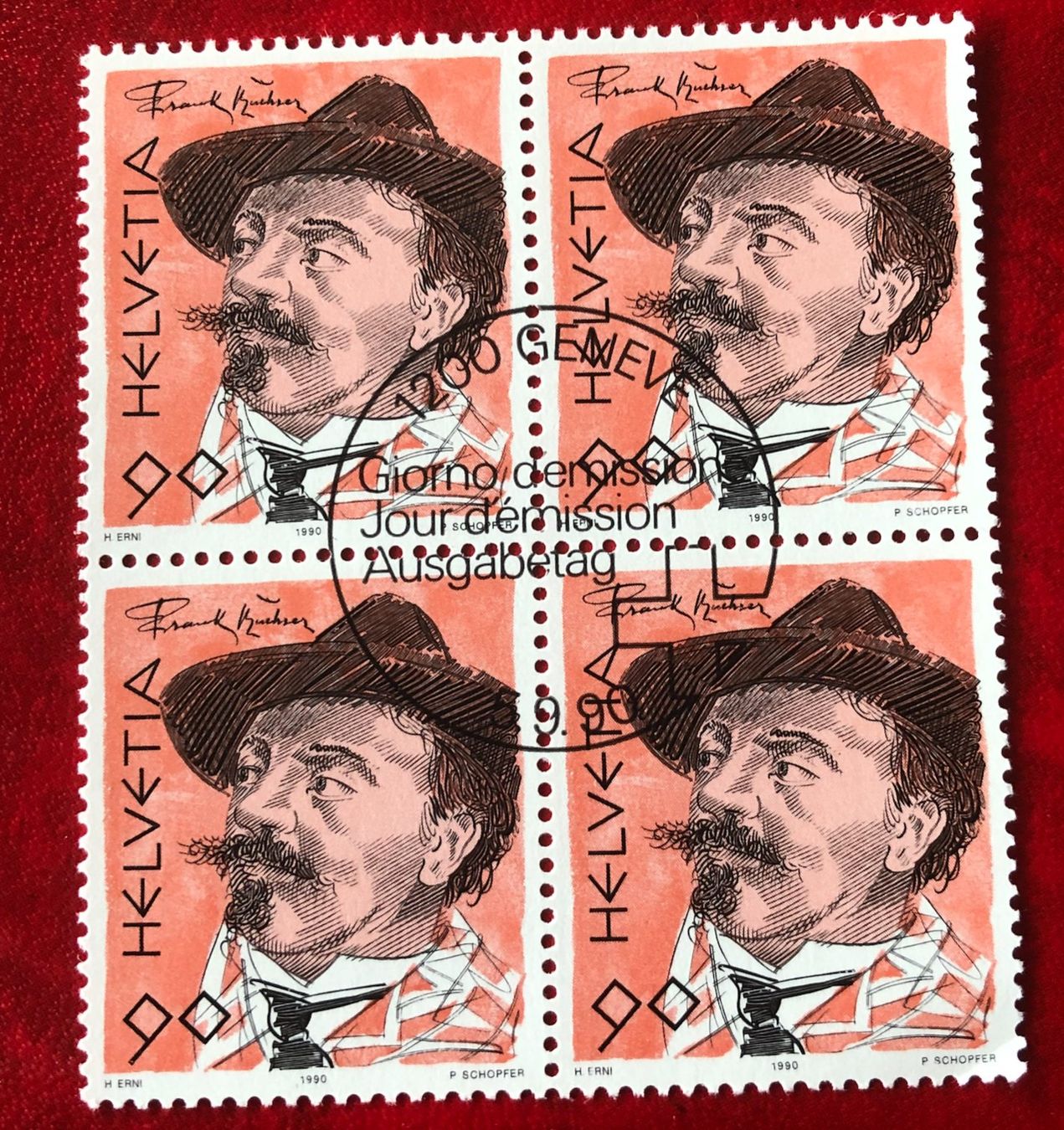 Tutti i francobolli: 4 er Block Nr.804 mit Stempel Geneve    – Usato da Aarau venduto da Billa007