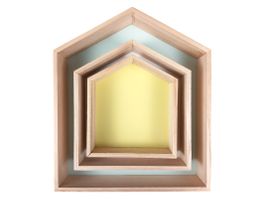 VERTBAUDET 3er-Set Wandregale in Hausform