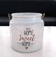 SET - 5x Laterne Glas-Windlicht Home Sweet Home Shabby Chic
