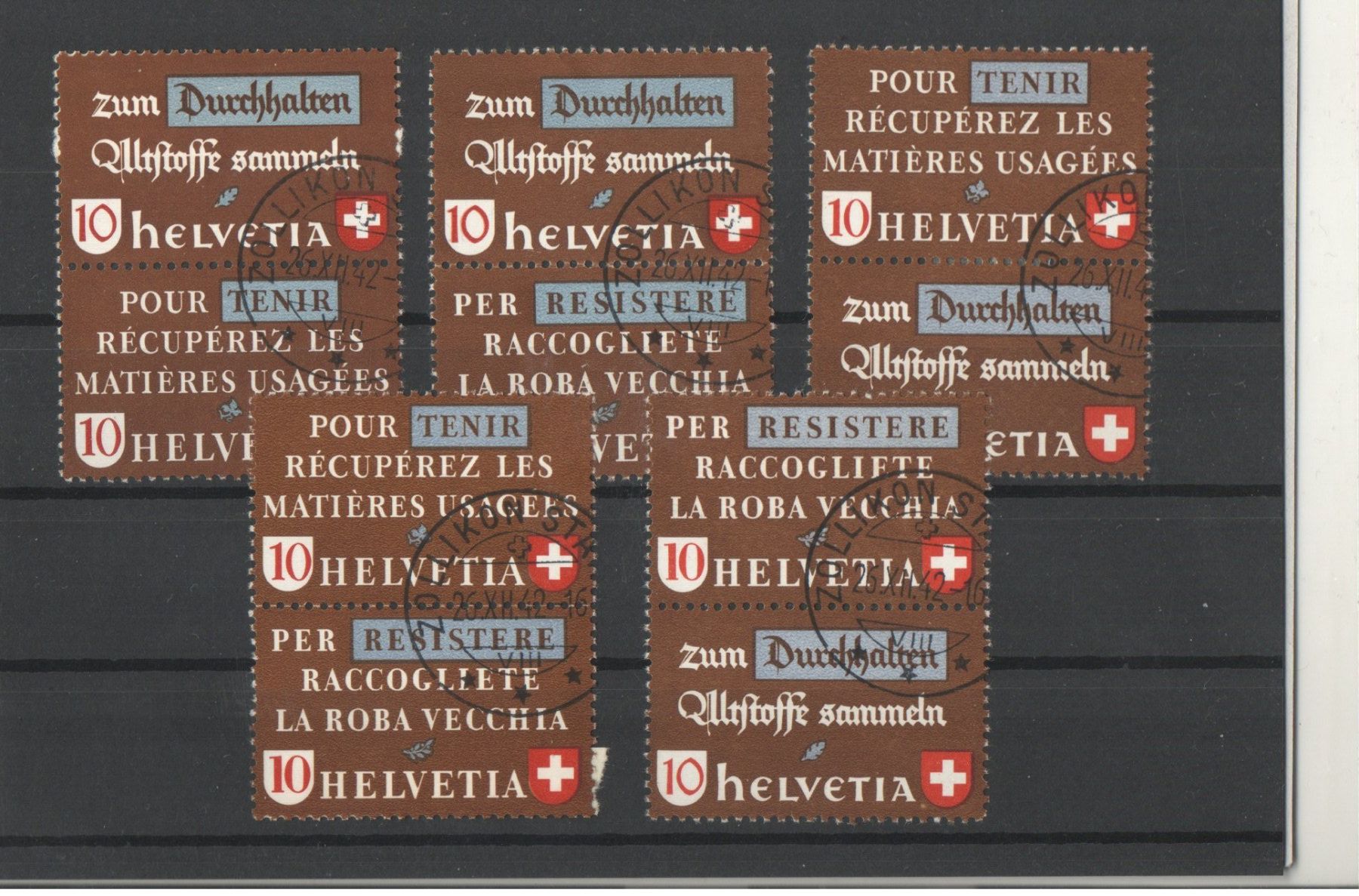 Alle Briefmarken: Timbres se tenant – Gebraucht aus Echichens von Topfila 1