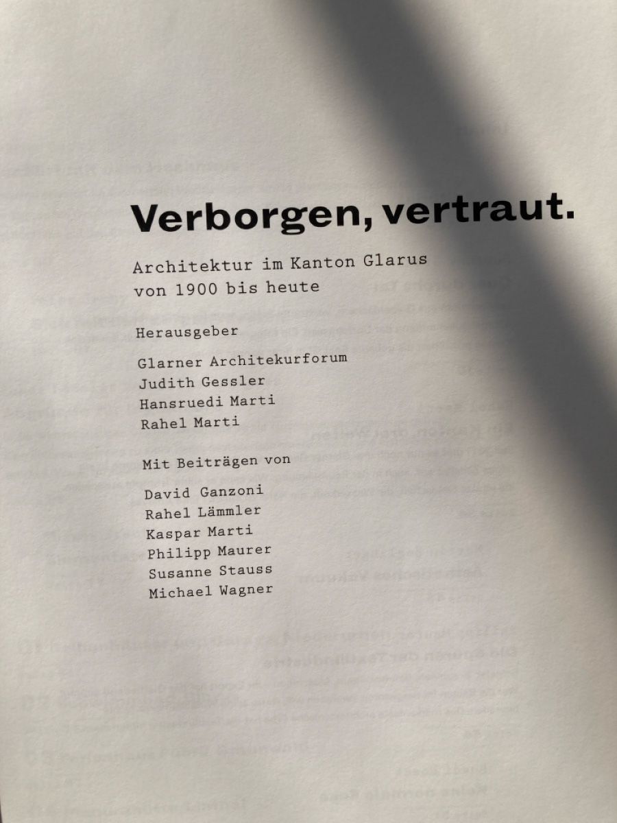 Libri: "Verborgen, vertraut" Kanton Glarus Architektur – Usato da Zürich venduto da 000rk 3