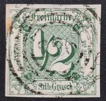 Thurn und Taxis Mi-Nr.14 gestempelt Briefstück mind 65 Fr