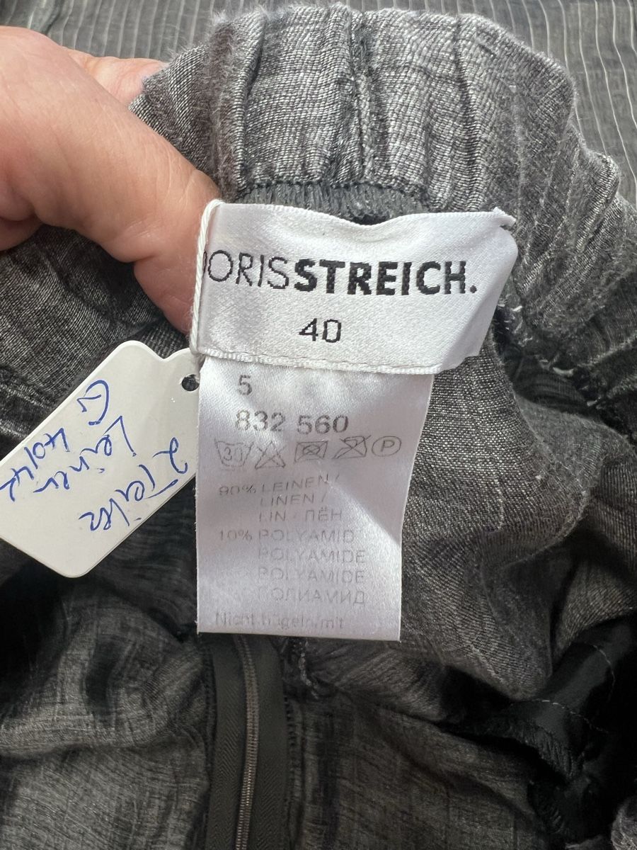 Completi & Tailleur: Doris Streich Anzug  Leinen Gr40  grau gestreift 2-Teile – Usato da Burgdorf venduto da puppennetz 4