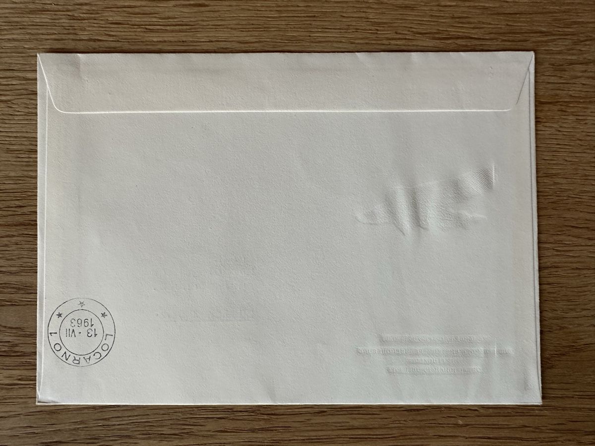 Tutti i francobolli: Schweiz - 1963 Gedenkpostlug Bern-Locarno FDC – Usato da Schmitten / FR venduto da Samsara169 1