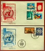 Die ersten 4 FDC der UNO-Verwaltung in Genf, 1969/70