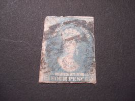uralte Briefmarke Van Diemens Land, gestempelt