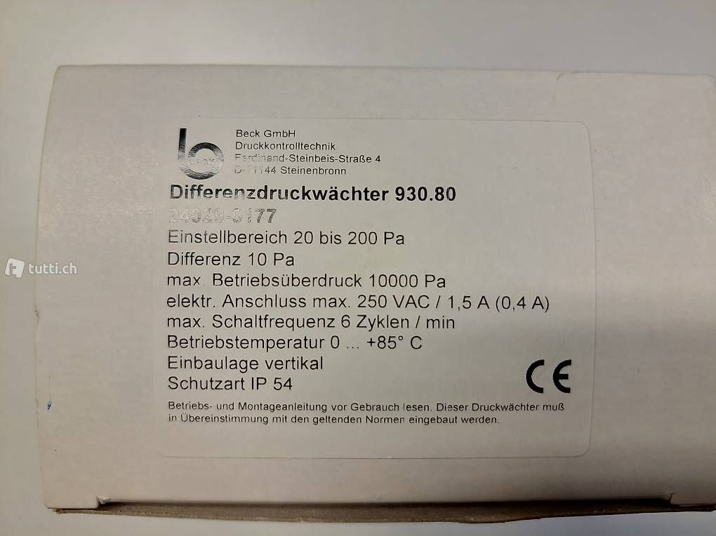 Misurare: Differenzdruckwächter mit einstellbarem Schaltdruck NEU – Nuovo e nell'imballaggio originale da Waldkirch venduto da musikpaulchen64 3