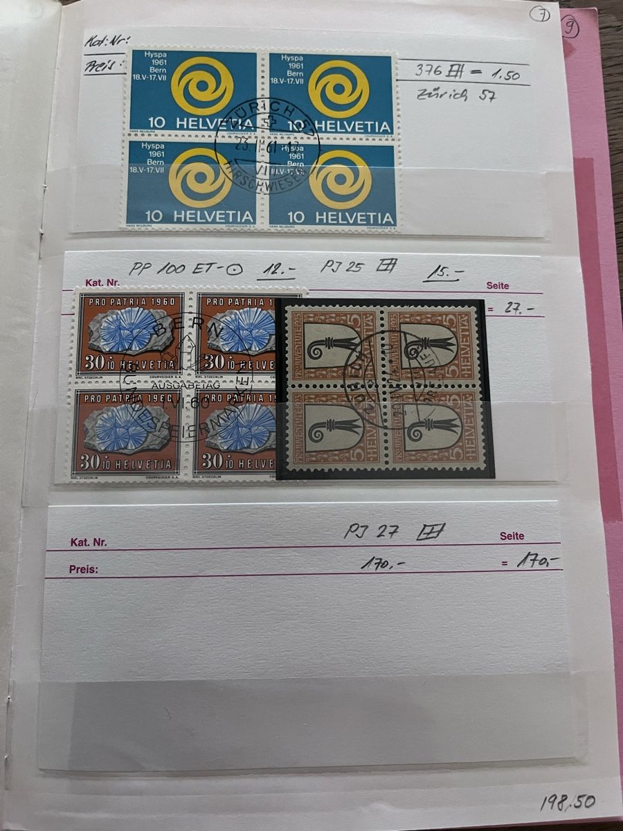 Tutti i francobolli: Briefmarken Auswahlheft Viererblocks CH – Usato da Römerswil LU venduto da manuscha_ 7
