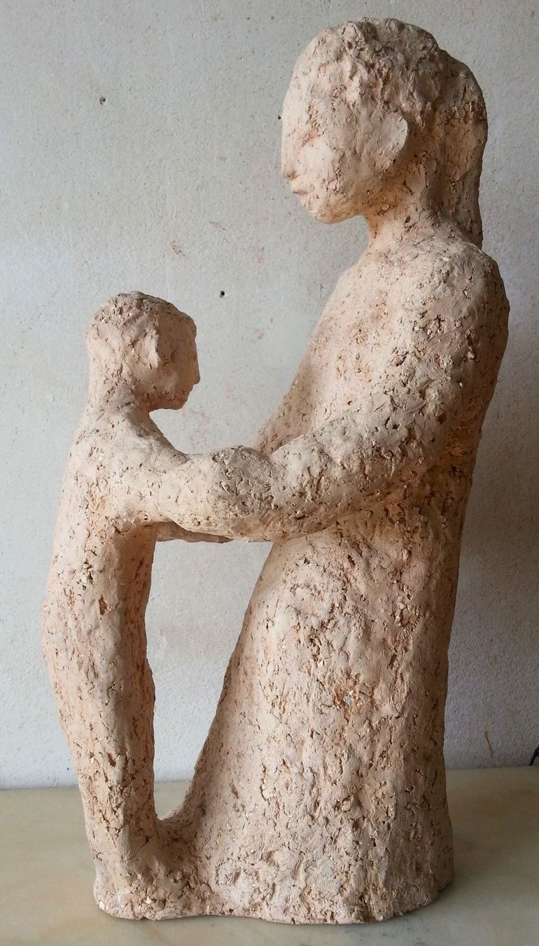 Skulpturen & Statuen: Mutter und Kind, Terracotta, signiert, H = 37 cm – Gebraucht aus Oberriet SG von ganesh435 1