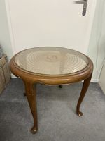 Runder Beistelltisch Holz mit Glasplatte gebraucht