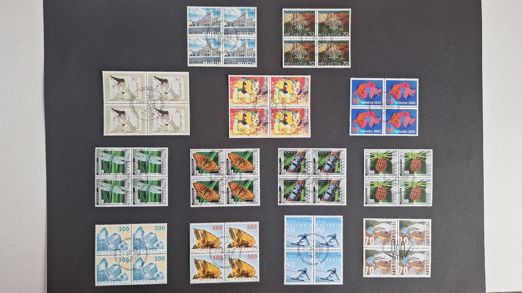 Alle Briefmarken: 2002 7×4er Blocksätze mit ET-Stempel – Neu (gemäss Beschreibung) aus Pratteln von walti-6060