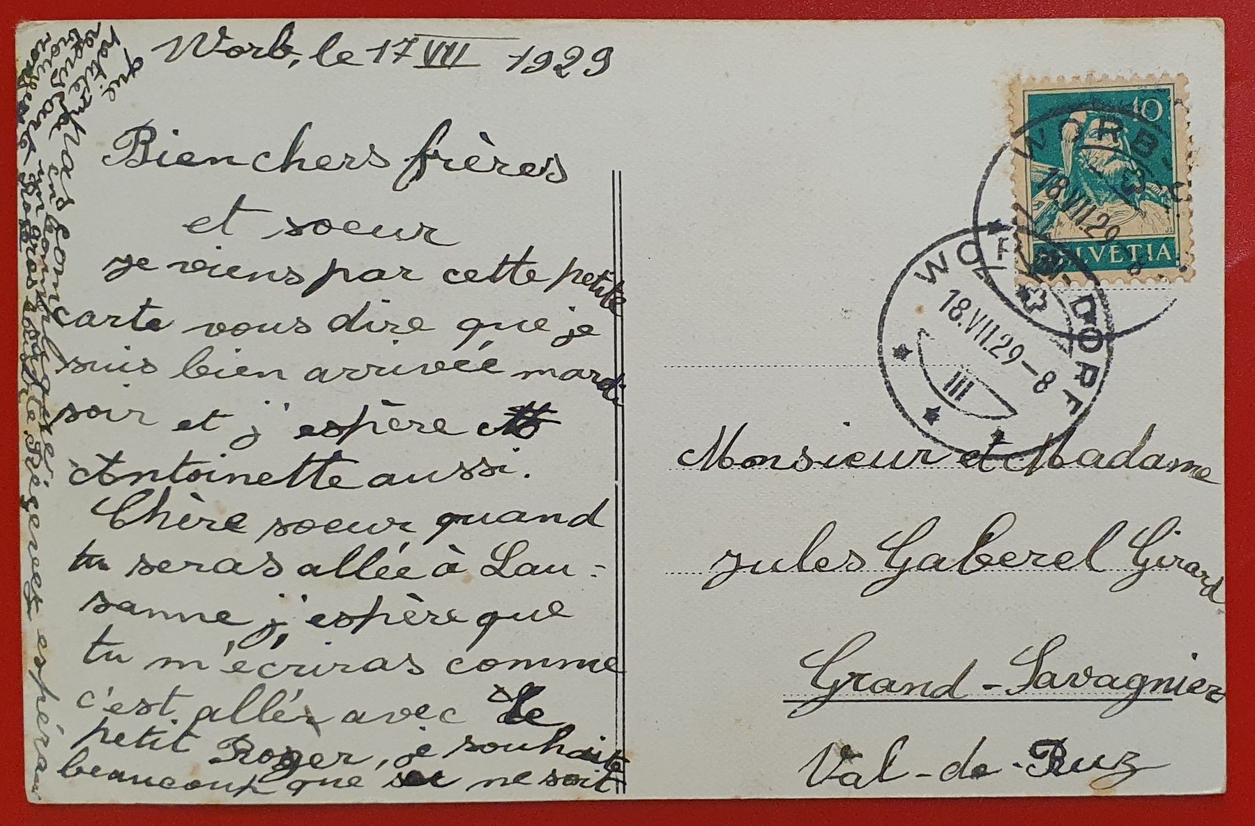 Cartoline postali: Worb 1929 - Schulhaus – Usato da Kreuzlingen venduto da Rschweiz1 1