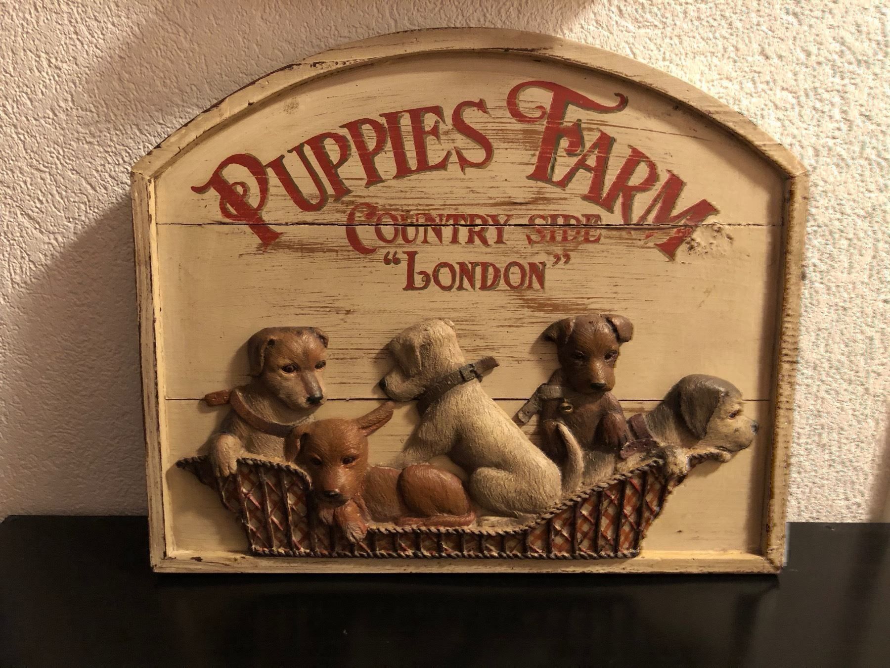 Lavagne: Tableau Country Corner chiens en relief – Usato da MORGES venduto da thaiti