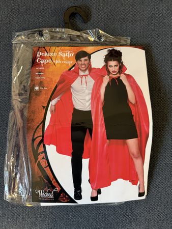 Rotes Cape Fasnacht Halloween mit Kragen, One size