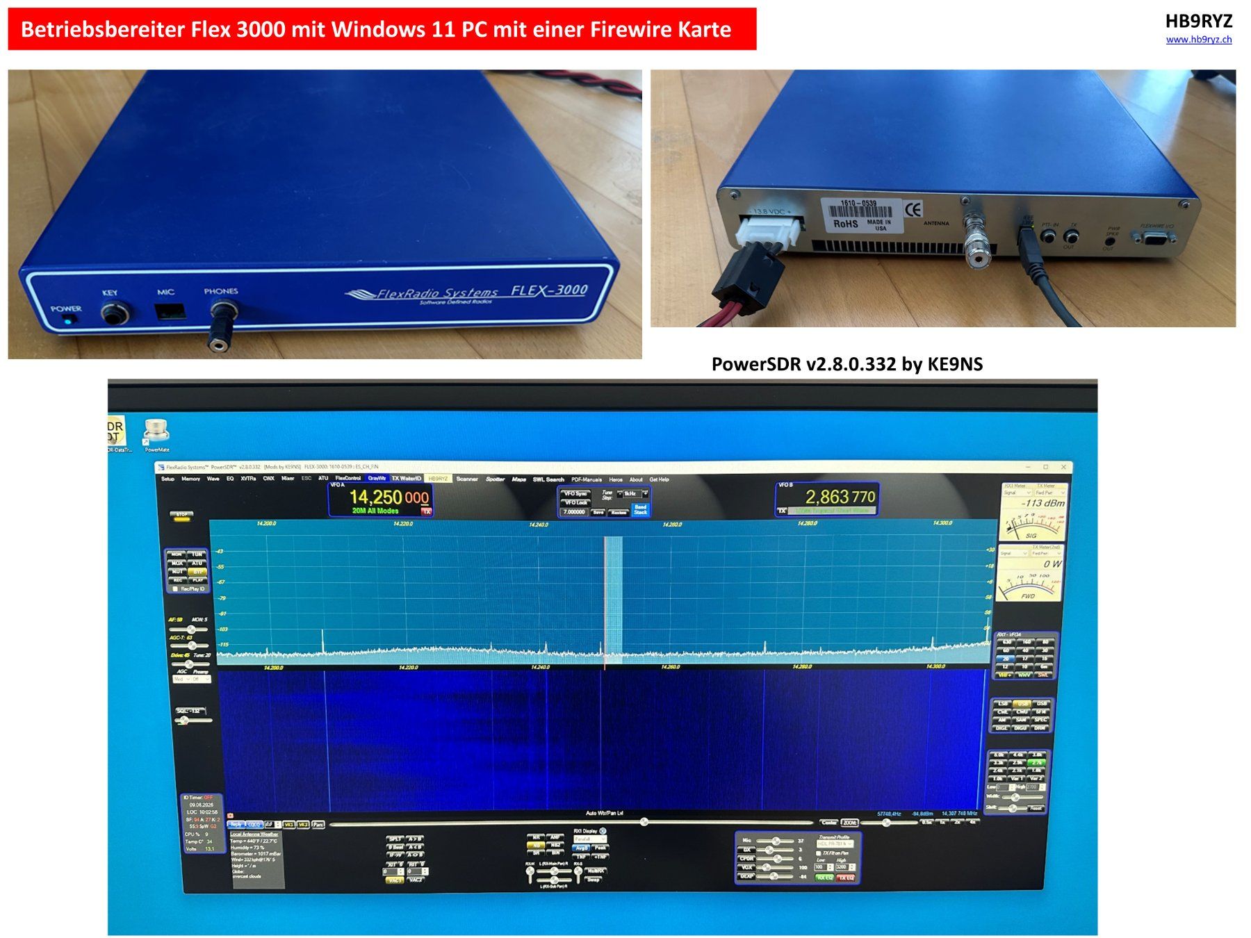 Funktechnik: Win 11 PC mit Firewire-Karte und einem Flex 3000 Transceiver – Gebraucht aus Hünenberg von Wsidler 1