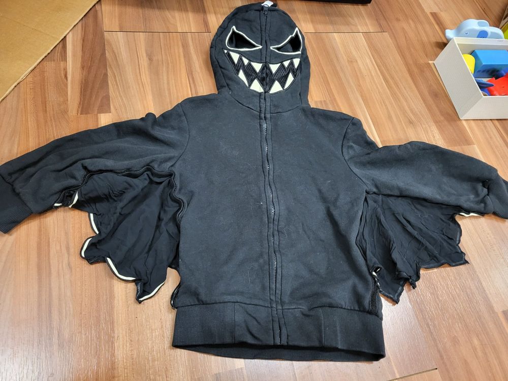 Fledermaus-Kostüm Für Kinder – Komplettes Set Mit Overall, Maske & Handschuhen Für Halloween