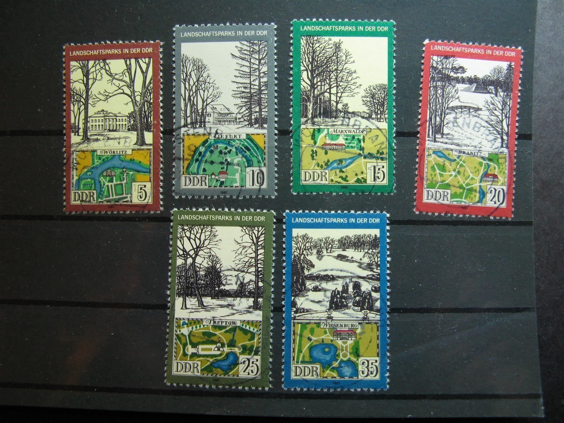 Alle Briefmarken: DDR 1981 Landschaftsparks gest. – Gebraucht aus Wil SG von fva01