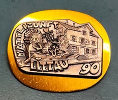 Fasnachtsplakette Littau 1990 Gold Mättli-Zunft Littau