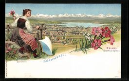 Litho Zürich, Züricherin in Tracht, Z