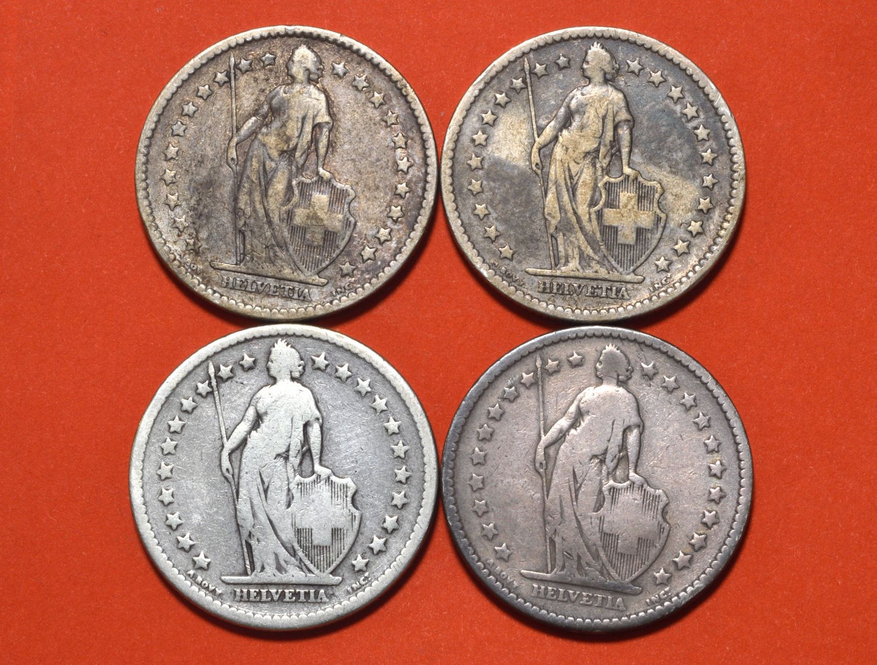 Tutti le monete: 2 Franken 1874/78/79/86 – Usato da Oberglatt ZH venduto da dil_85sh 1