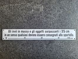Altes Emaile Schild der Post vom Tessin