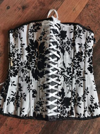 Corsage schwarz/weiss *NEU* S