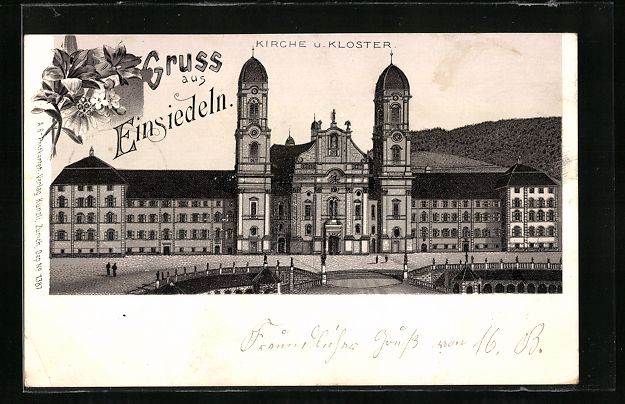 Cartes postales: Litho Einsiedeln, Kirche und Kloster – D'occasion à Berlin par bartko-reher