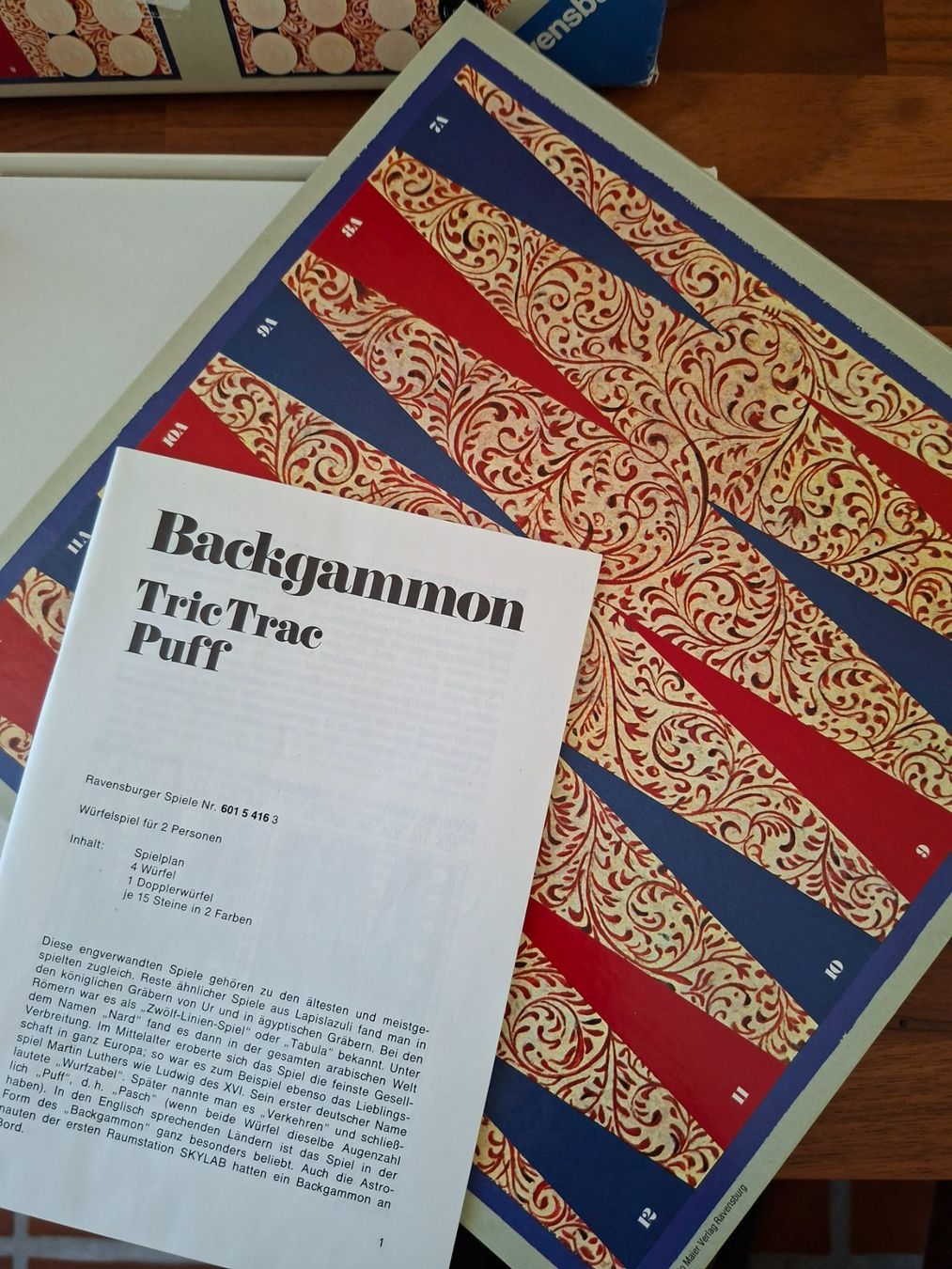 Ravensburger Giochi: Ravensburger; Spiel Backgammon Tric Trac Puff – Usato da Boniswil venduto da Totomat-Lady2 3