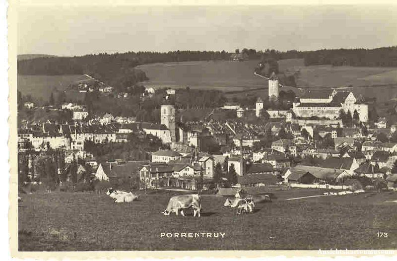 Ansichtskarten: Porrentruy + ca. 1945 – Gebraucht aus Emmenbrücke von teestube