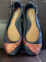 DIESEL Slingback-Ballerinas Denim & Pailletten — Gr. 37