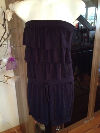 combishort bustier volants bleu marine S