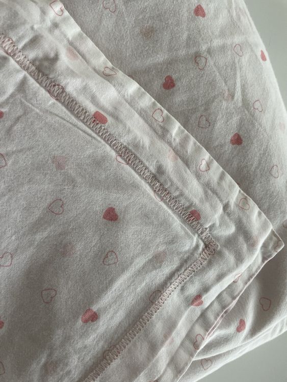 Baby Bettwäsche Set 100x140cm + Kissen - Perlen/Weiß Baumwolljersey Öko-Tex