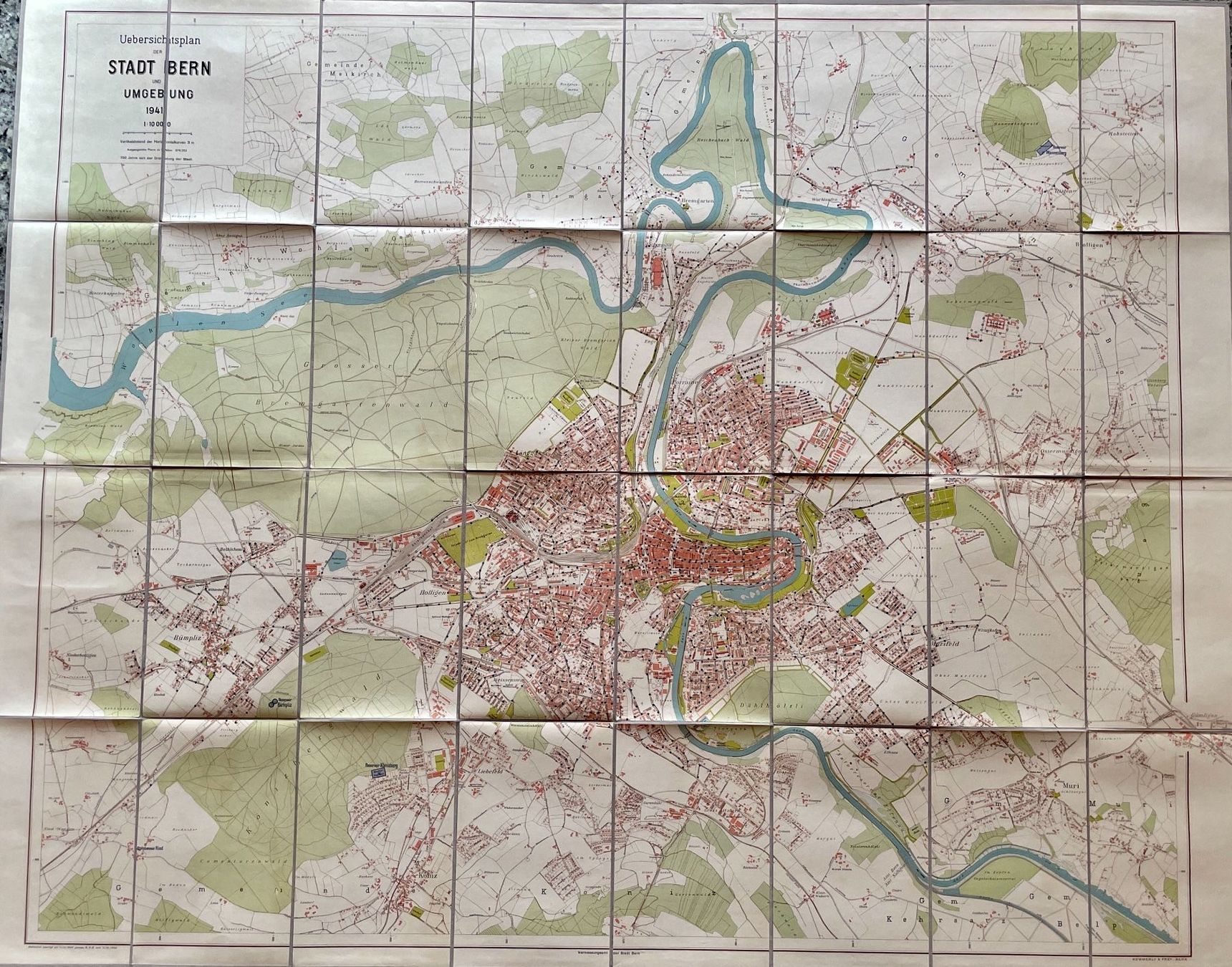 Cartine & Atlanti: Antikes Übersichtsplan Stadt Bern 1941 – Usato da Bern venduto da Chraebu2 1