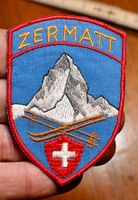 VINTAGE Badge ZERMATT - ST. GALLER STICKEREI ski berg blau 2