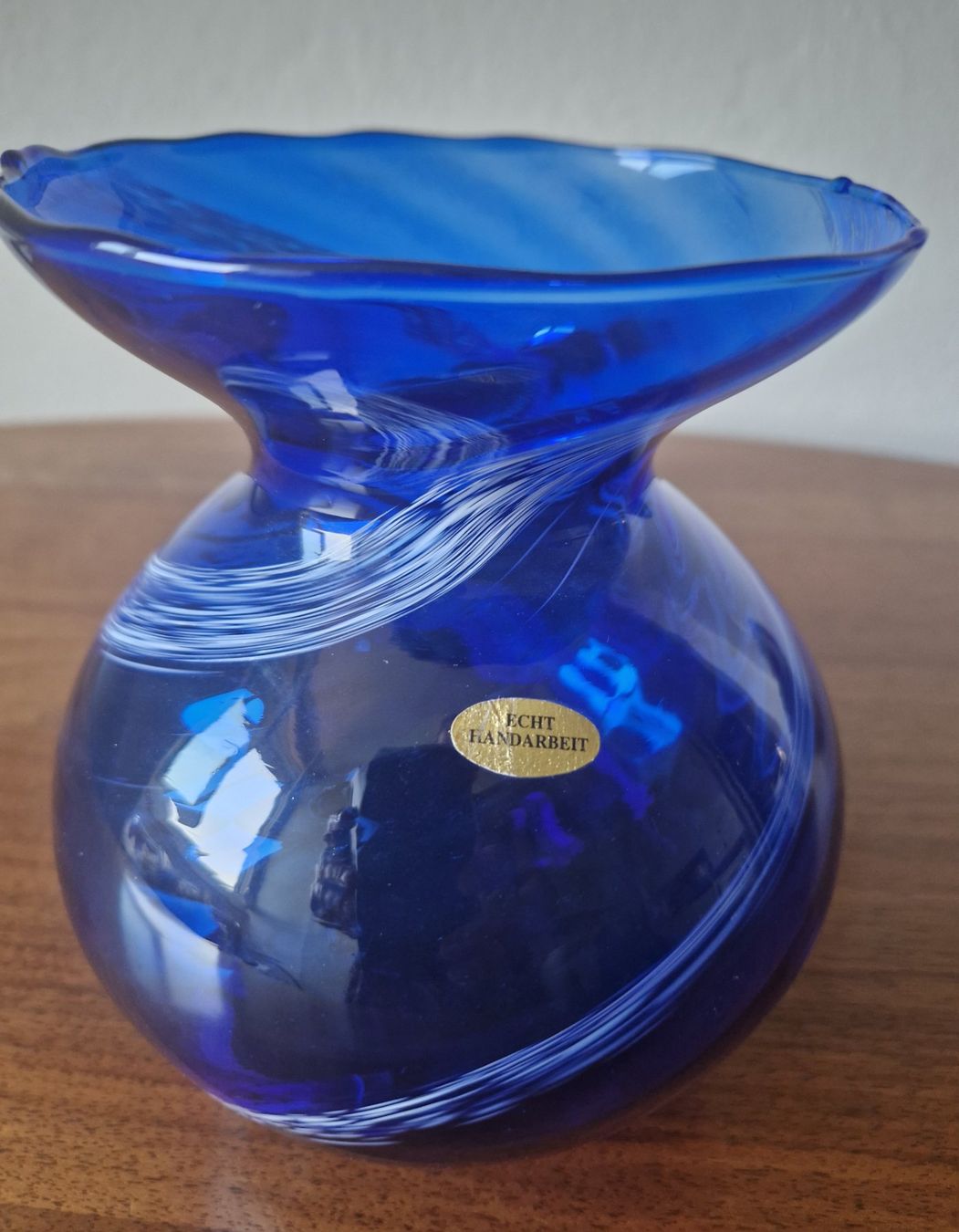 Vasi & Recipienti: Glasvase blau weiss gemustert Handarbeit – Nuovo (secondo la descrizione) da Bern venduto da Antikbatik 4