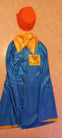 Fasnachtskostüm Carnaval des Bolzes Umhang blau/gold mit Hut