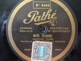 Disques 78 tours saphir de Mistinguett Mon homme de 1920