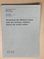 Verzeichnis der Militärformulare - Schweizer Armee (1991)
