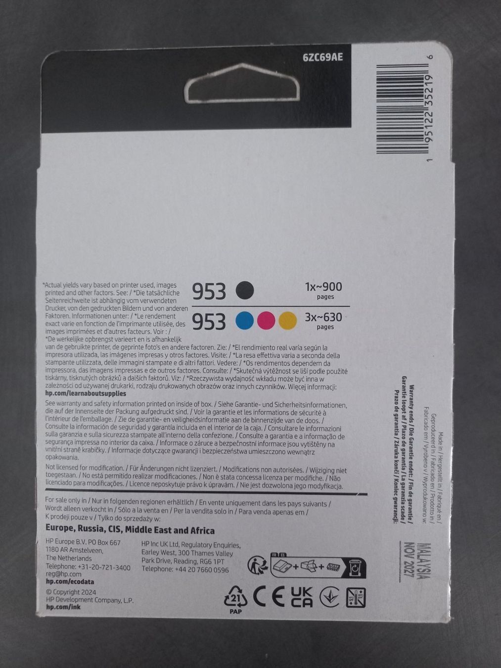 Hewlett Packard Cartucce per stampanti & toner: HP 953 XL Patrone – Nuovo e nell'imballaggio originale da Münchenbuchsee venduto da marklinse 1
