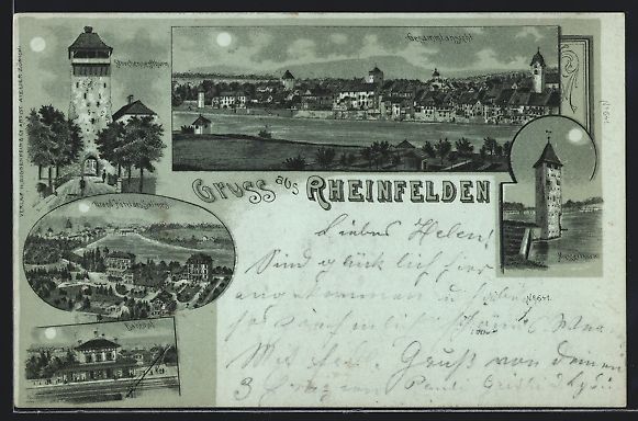 Ansichtskarten: Mondschein-Lithographie Rheinfelden, Gra – Gebraucht aus Berlin von bartko-reher