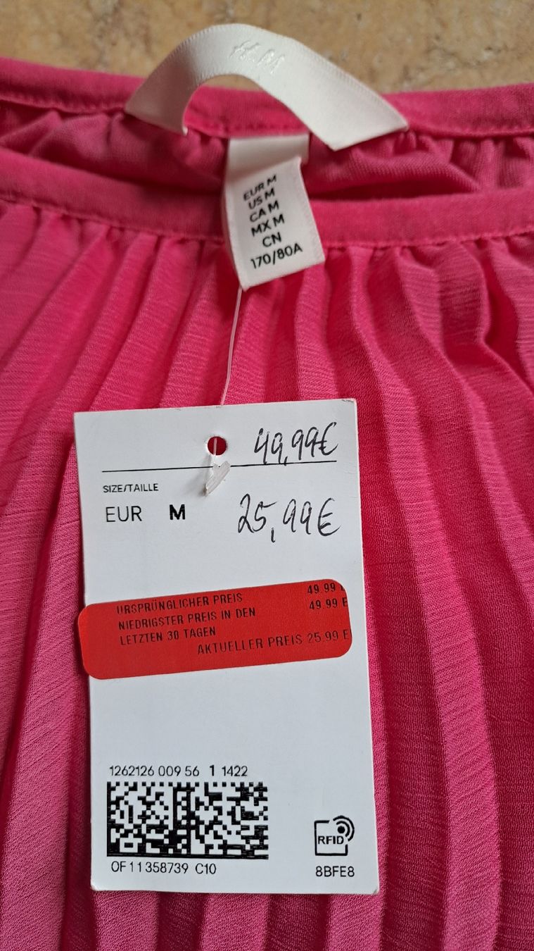 H&M Gonne: Jupe plissée rose vif, légère – Nuovo e nell'imballaggio originale da Rolle venduto da Loutre84 4