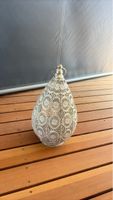 Decorative lantern, metal, pear shape, intricate pattern