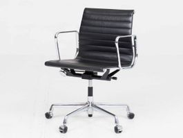Vitra EA 117 Bürostuhl von Eames in schwarzem Leder