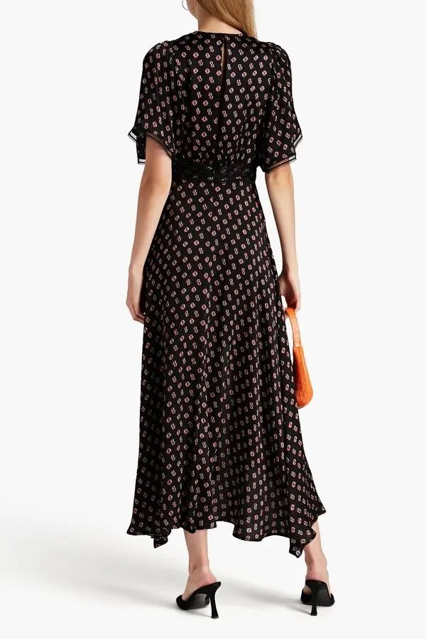 Maje Vestiti: Kleid Maje schwarz Grösse 40 mit Muster und Spitze – Usato da Zürich venduto da shoppingmandy 3